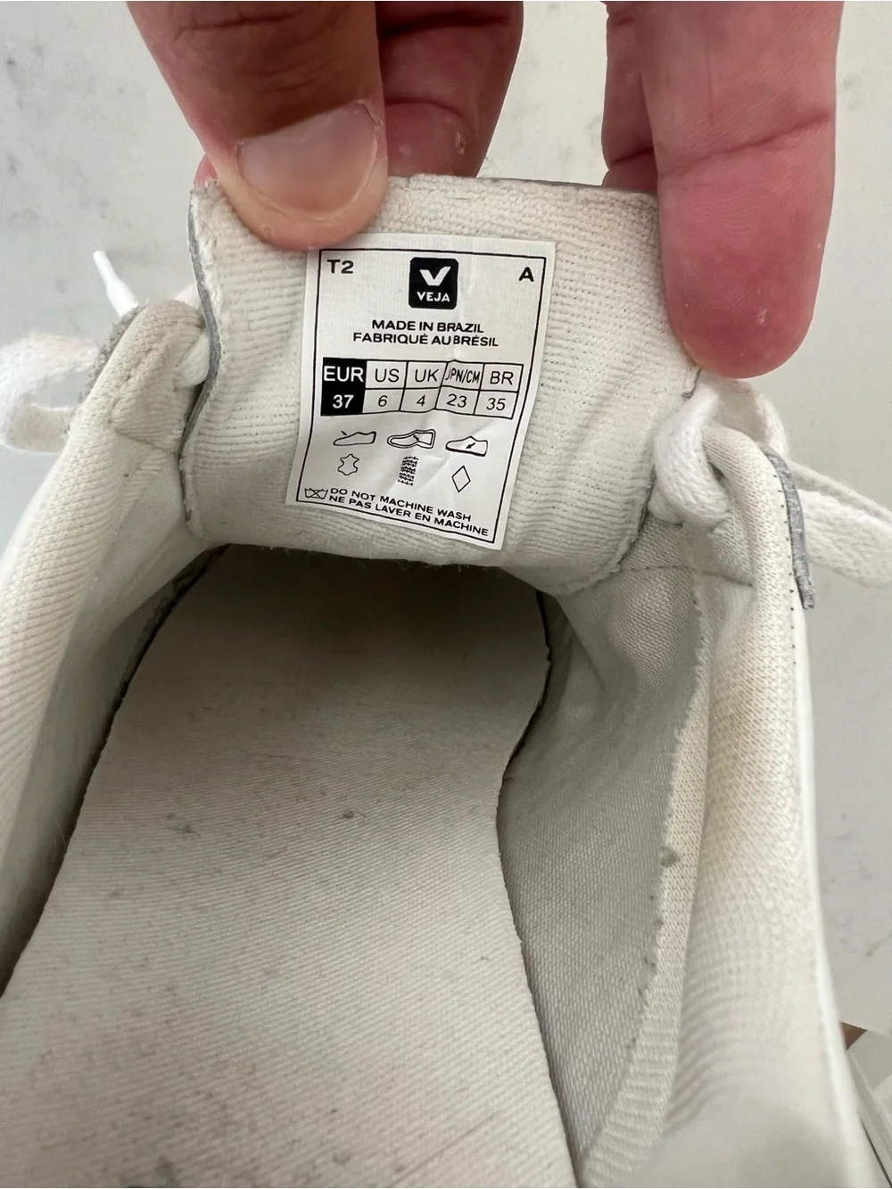 VEJA Esplar Leather Sneakers Womens 6 EU 37 Extra White Low Top Lace Up Brazil